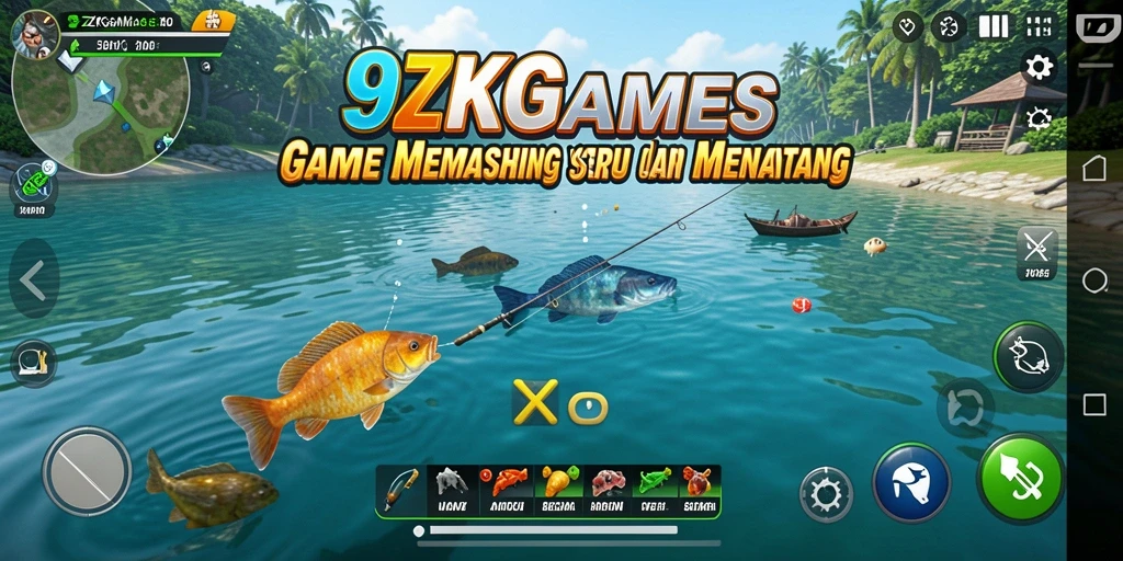 Tampilan gameplay 9ZKGAMES dengan aksi memancing yang seru dan menantang.