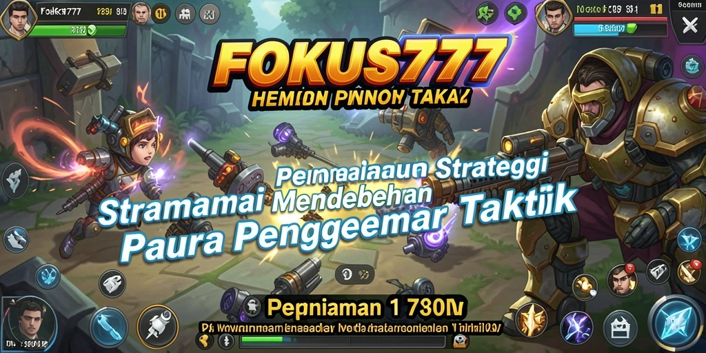 Tampilan gameplay yang menunjukkan pertempuran strategis dalam FOKUS777.