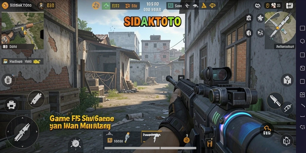 Screenshot gameplay intens dari SIDAKTOTO yang menampilkan aksi FPS.