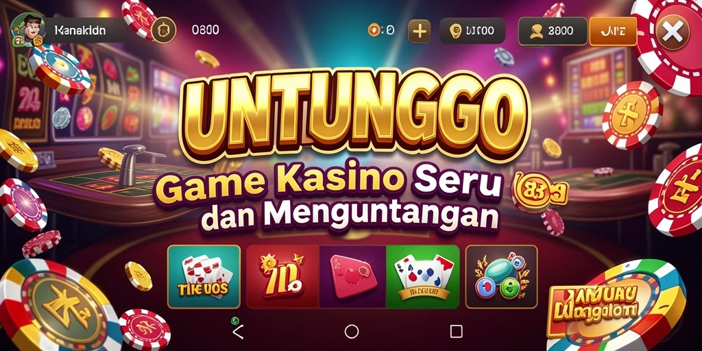 Screenshot game UNTUNGGO yang menunjukkan aksi permainan Kasino yang seru.