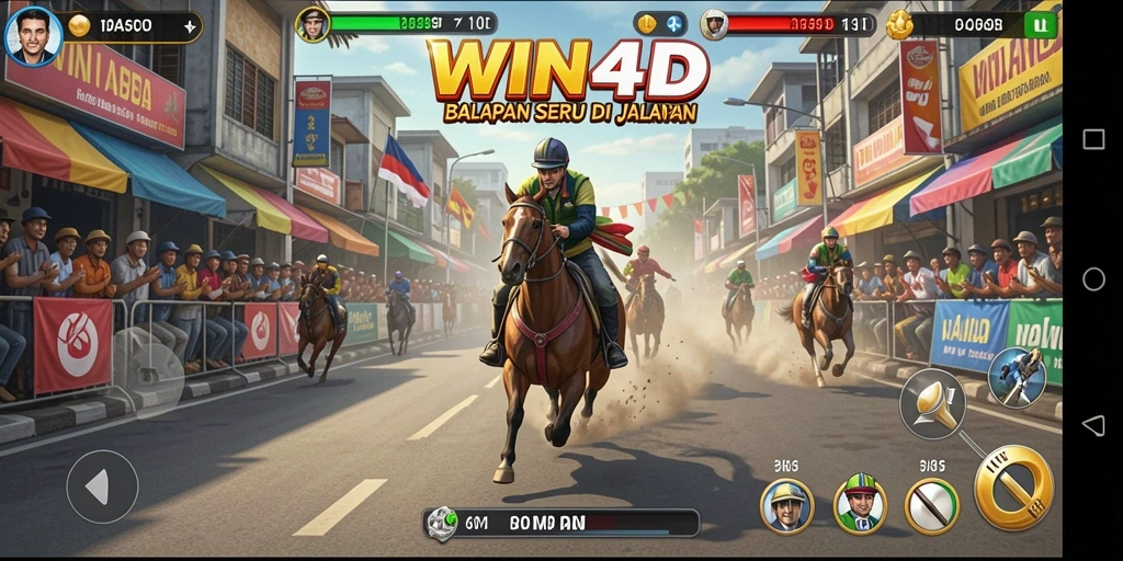 Tampilan gameplay balapan seru di WIN4D.